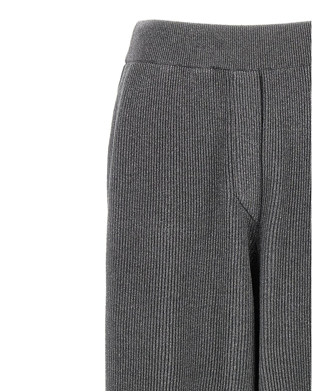 BRUNELLO CUCINELLI Серые хлопковые прямые брюки, фото 3