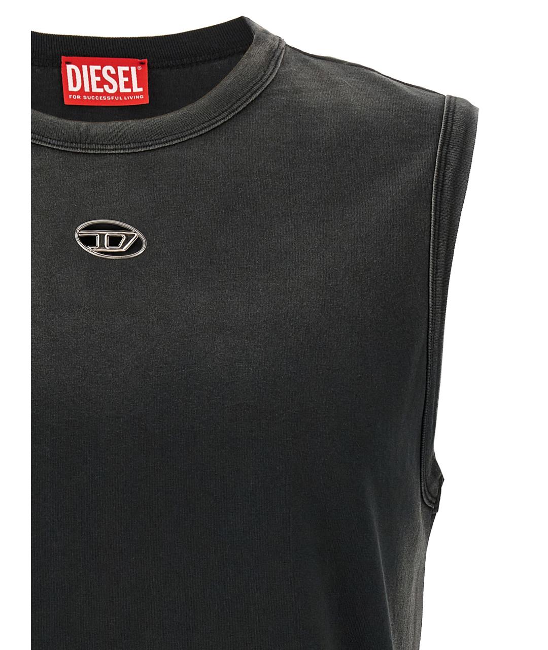 DIESEL Черная хлопковая майка, фото 3