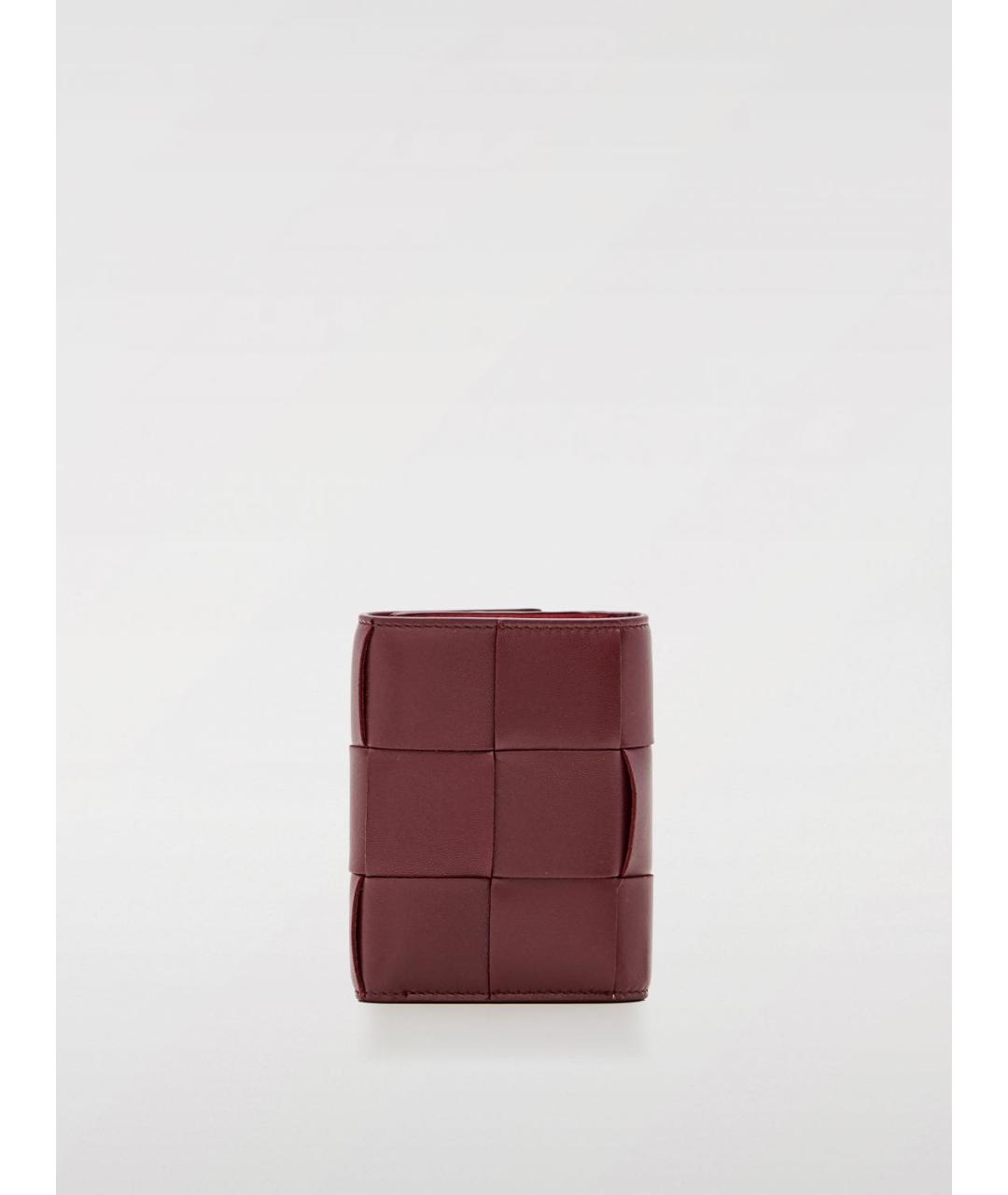 BOTTEGA VENETA Бордовый кожаный кошелек, фото 3