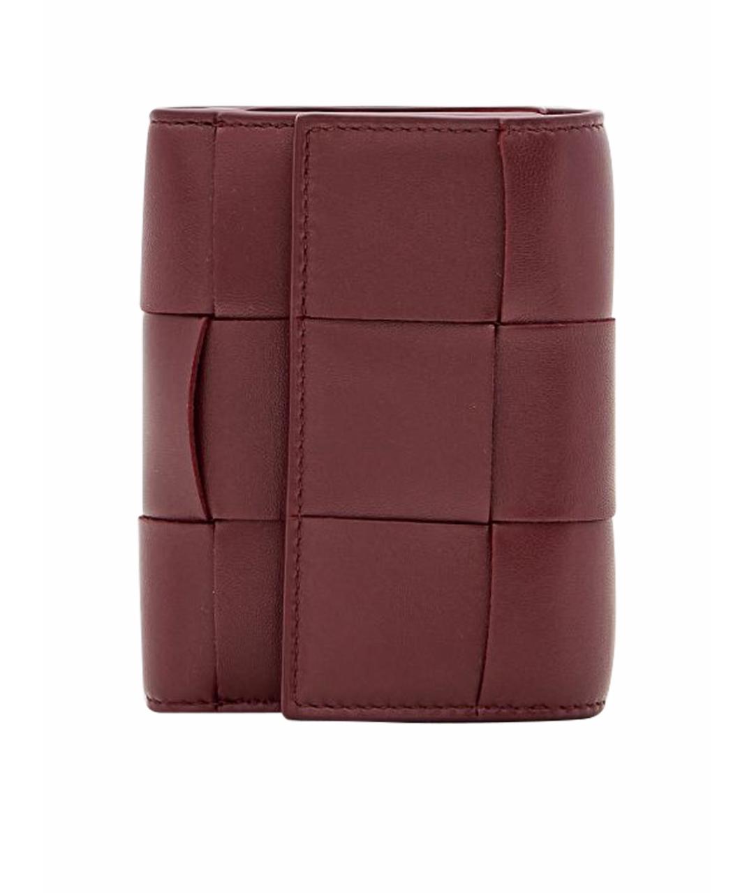 BOTTEGA VENETA Бордовый кожаный кошелек, фото 1