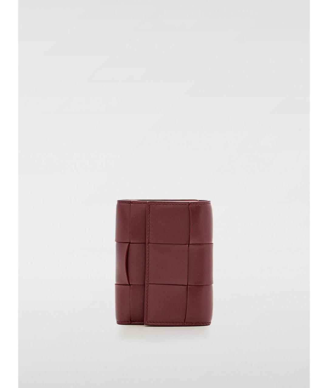 BOTTEGA VENETA Бордовый кожаный кошелек, фото 4