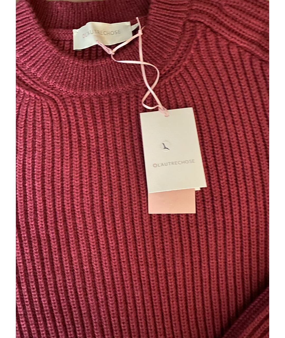 L'AUTRECHOSE Бордовый шерстяной джемпер / свитер, фото 2