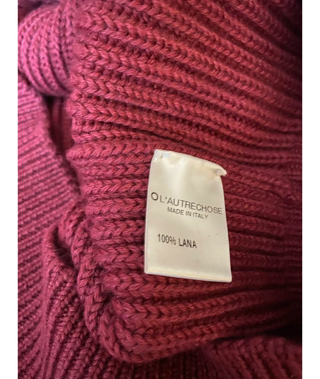 L'AUTRECHOSE Бордовый шерстяной джемпер / свитер, фото 3