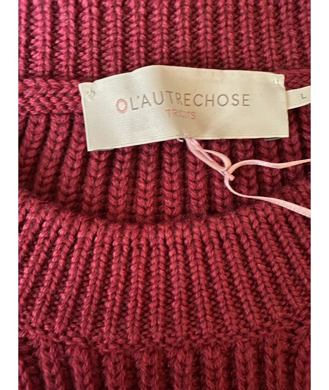 L'AUTRECHOSE Бордовый шерстяной джемпер / свитер, фото 5