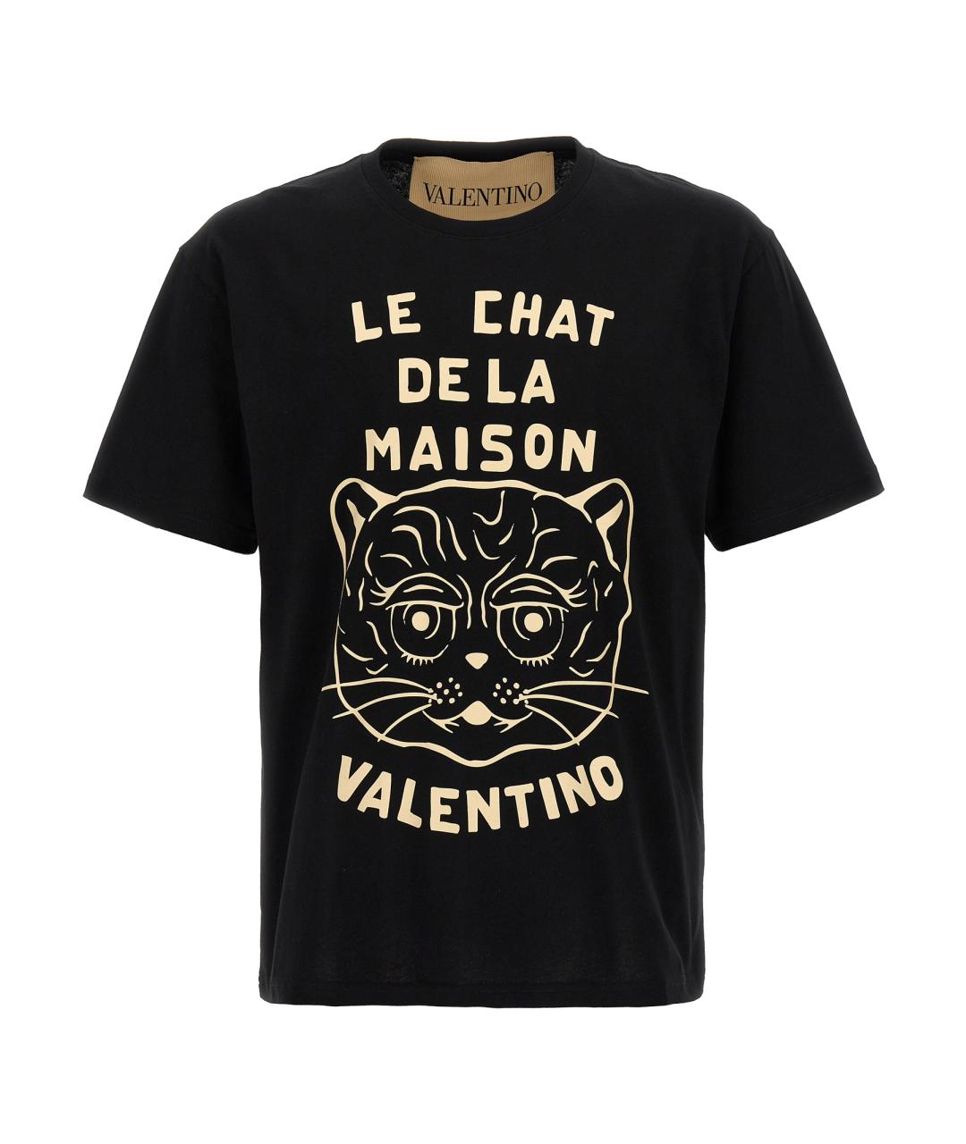 VALENTINO Черная хлопковая футболка, фото 1