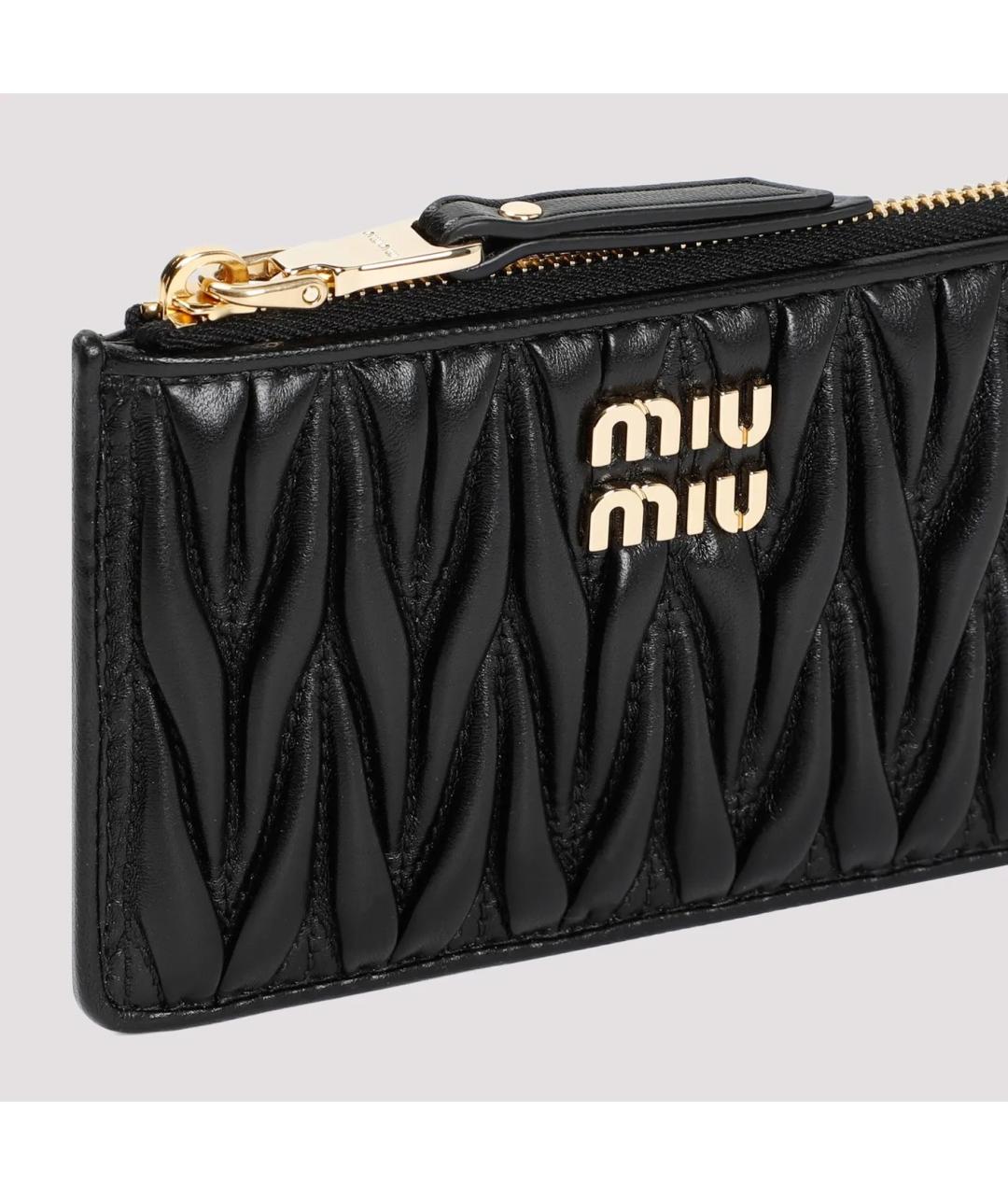 MIU MIU Черный кожаный кардхолдер, фото 2