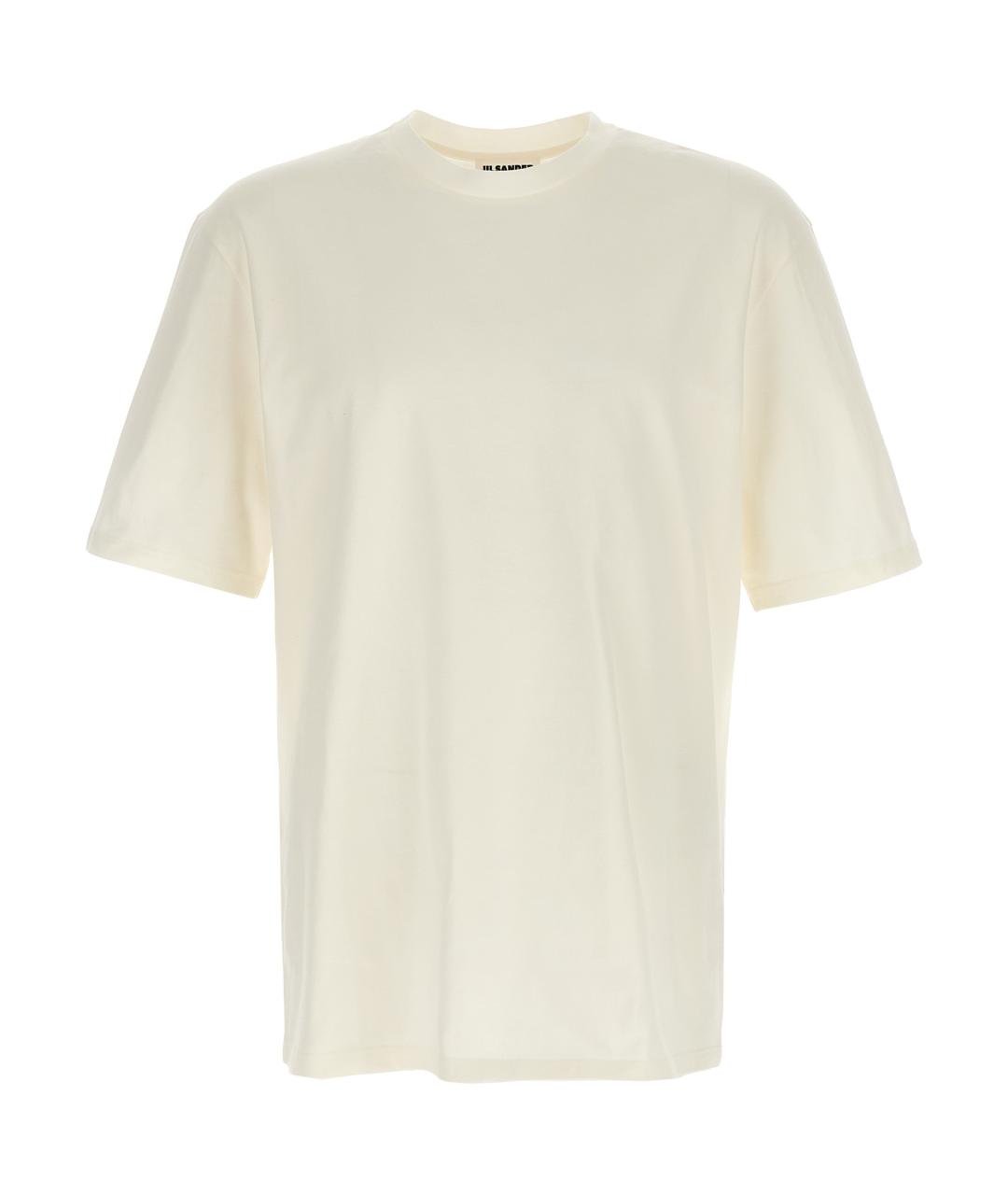 JIL SANDER Белая хлопковая футболка, фото 1