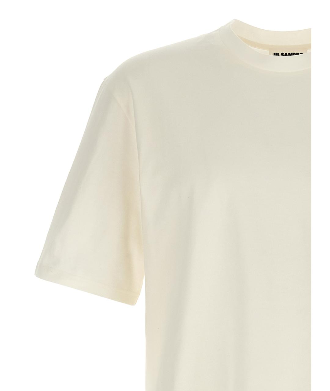 JIL SANDER Белая хлопковая футболка, фото 3