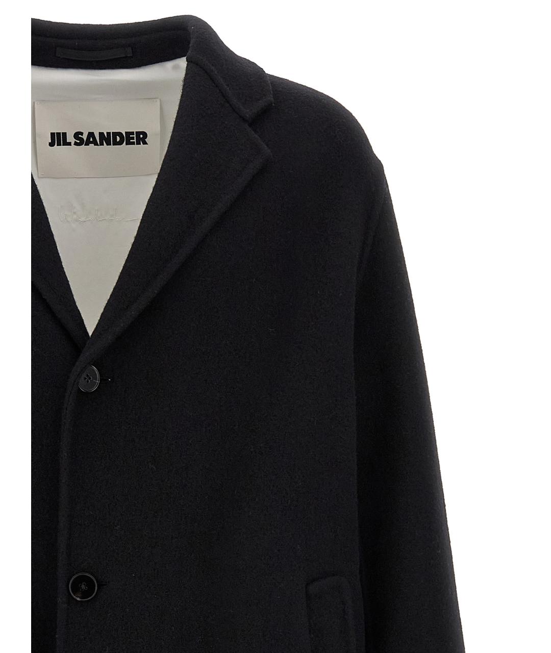 JIL SANDER Черное шерстяное пальто, фото 3