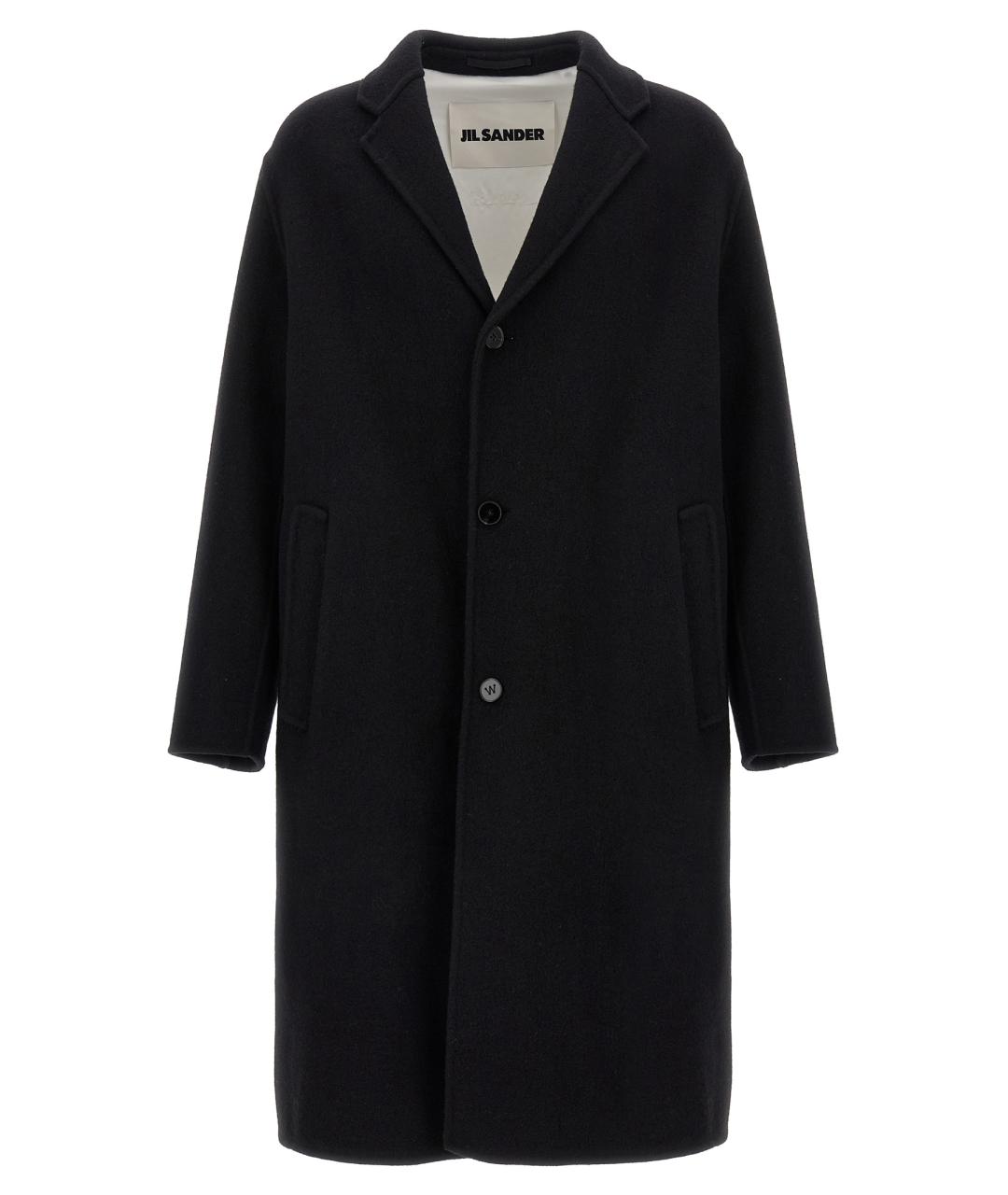 JIL SANDER Черное шерстяное пальто, фото 1