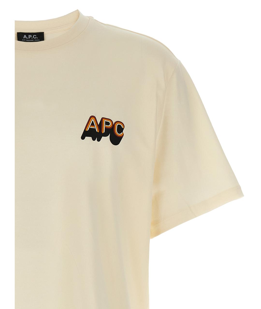 A.P.C. Бежевая хлопковая футболка, фото 3