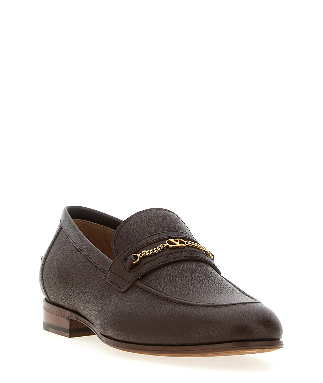 VALENTINO Коричневые кожаные лоферы, фото 2