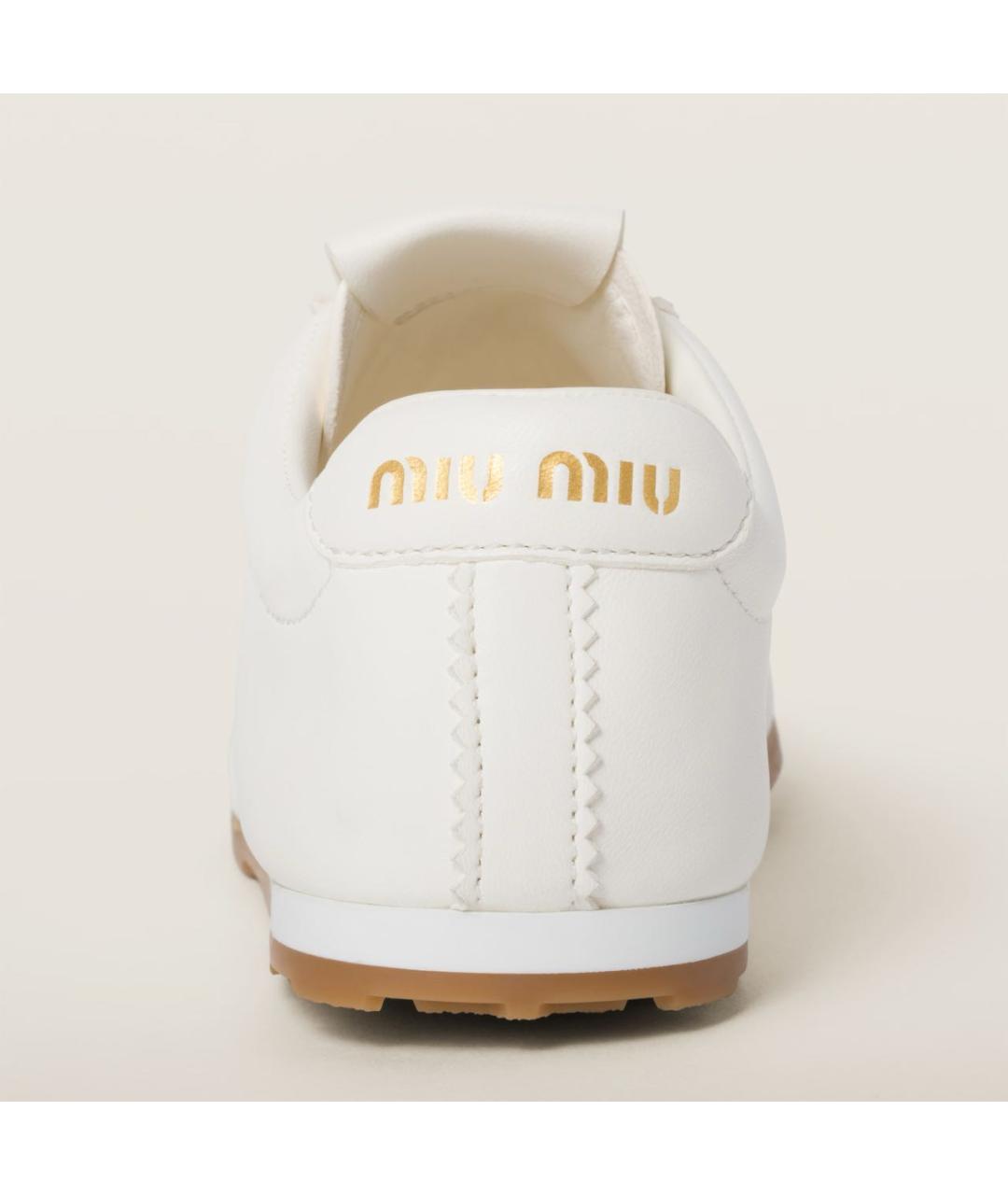 MIU MIU Белые кожаные кеды, фото 5