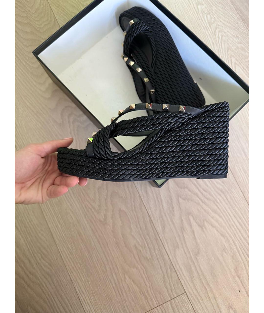 VALENTINO Черные текстильные сабо, фото 6