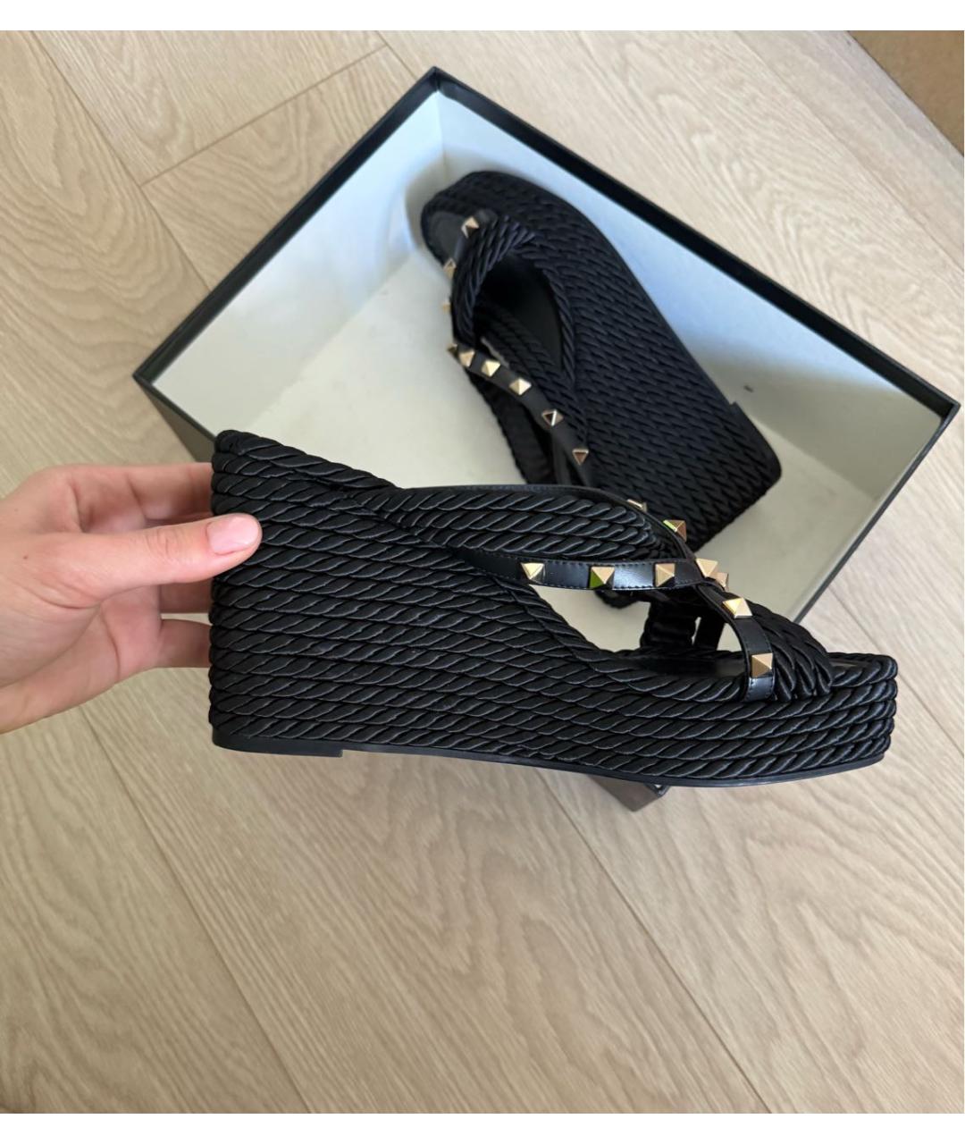 VALENTINO Черные текстильные сабо, фото 8