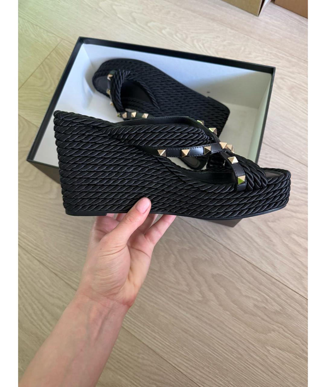 VALENTINO Черные текстильные сабо, фото 7