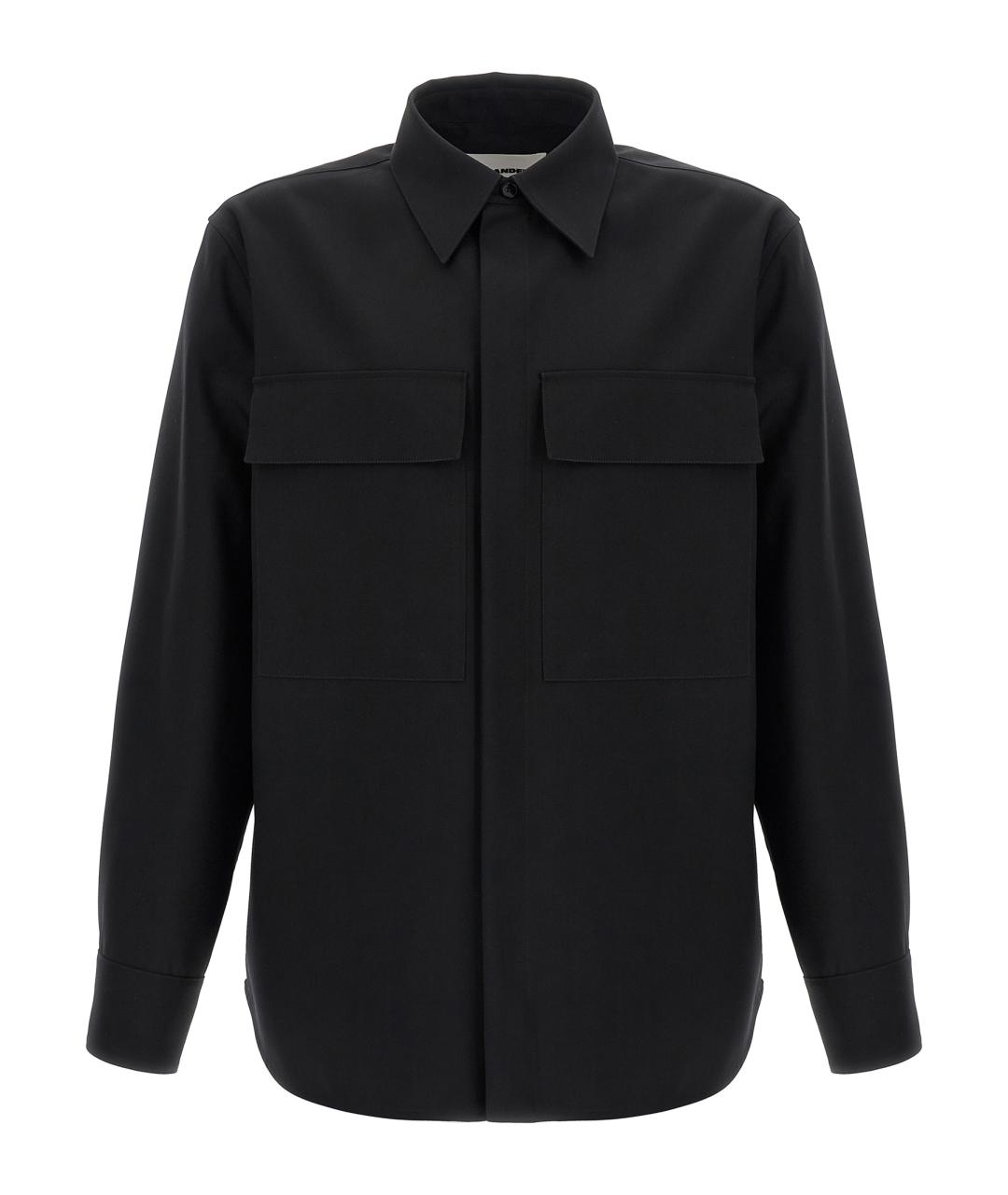 JIL SANDER Черная шерстяная кэжуал рубашка, фото 1