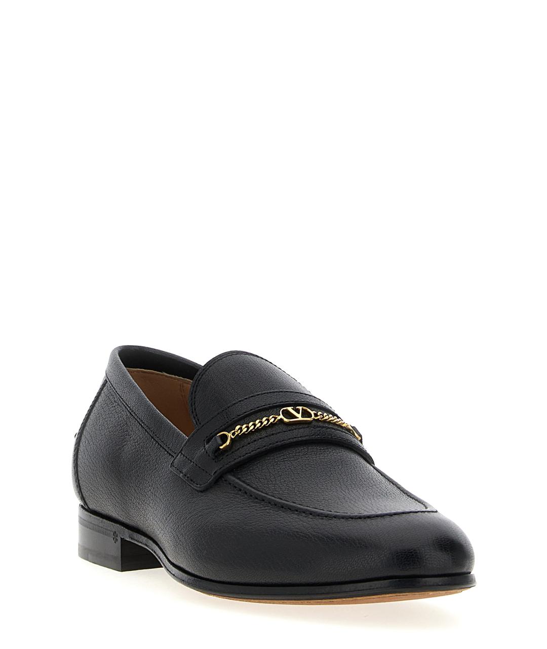 VALENTINO Черные кожаные лоферы, фото 2