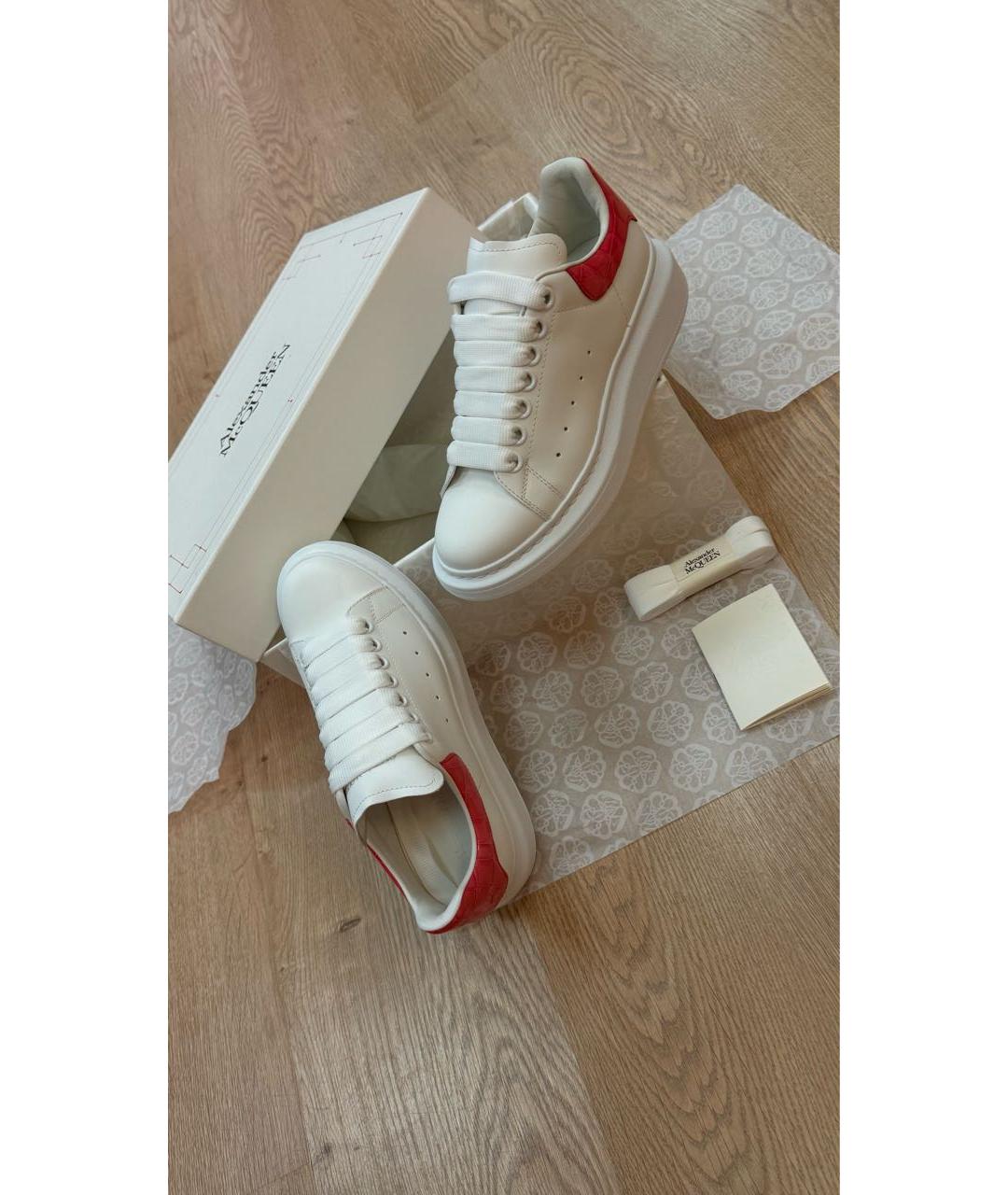 ALEXANDER MCQUEEN Белые кожаные кроссовки, фото 5