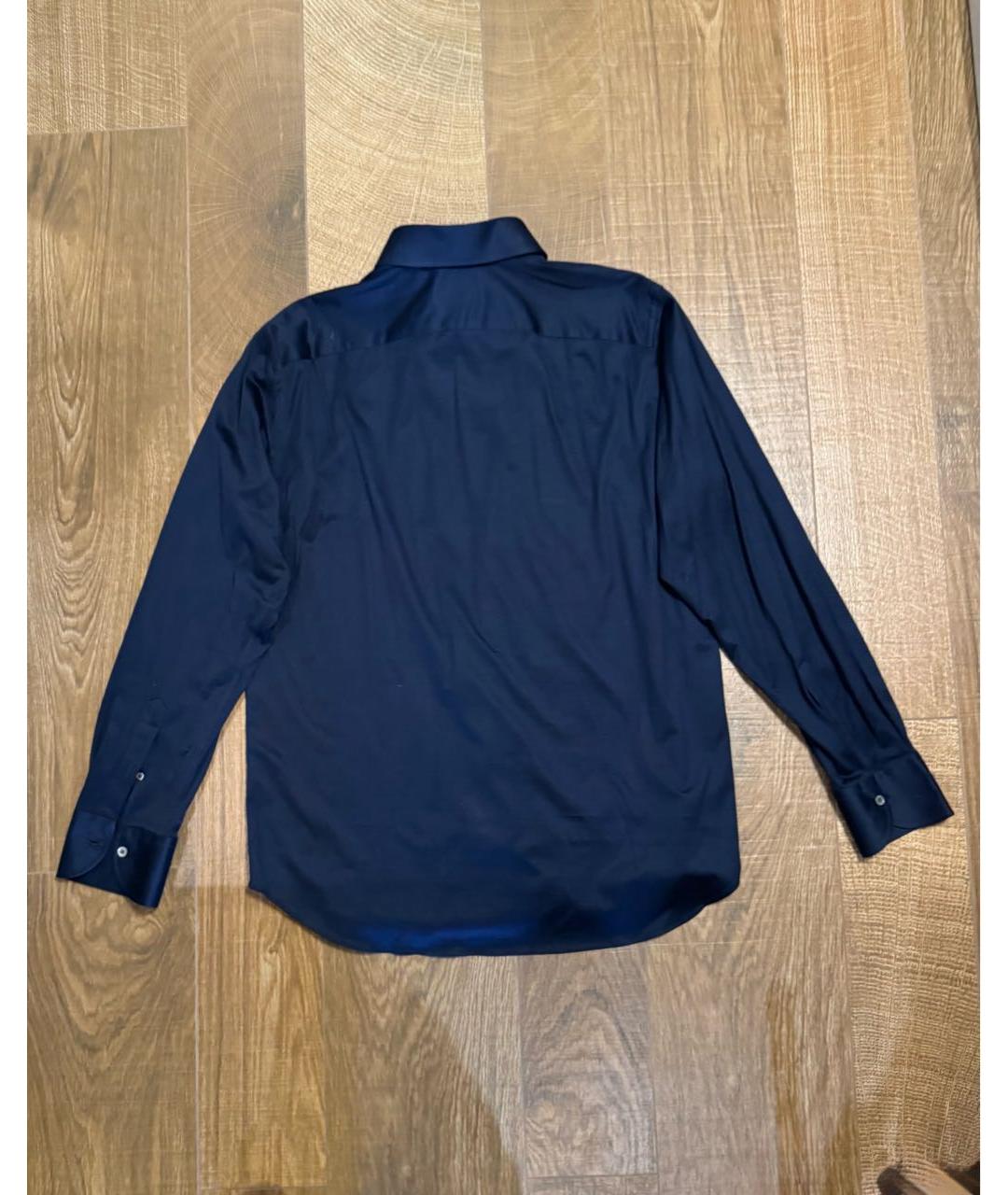 CANALI Темно-синяя хлопковая кэжуал рубашка, фото 2
