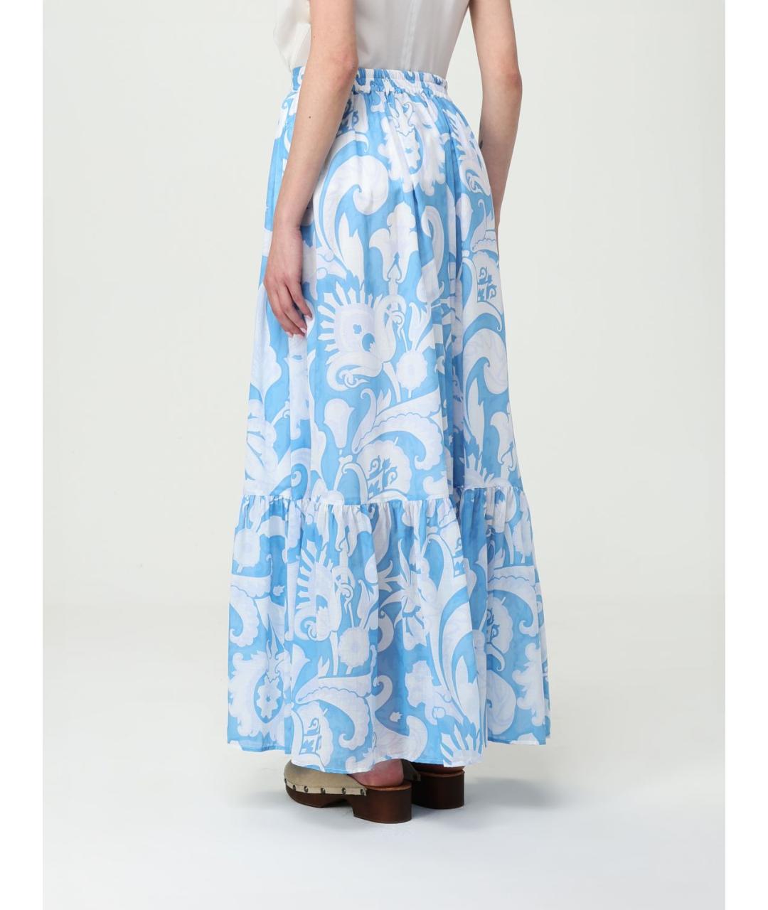 ETRO Голубая хлопковая юбка макси, фото 3