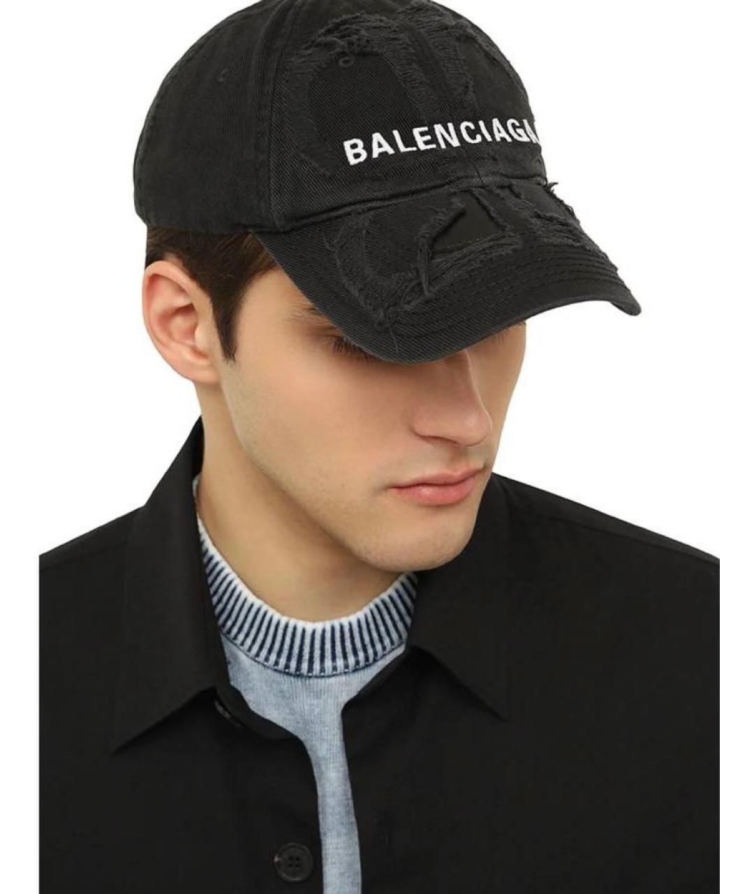 BALENCIAGA Черная хлопковая кепка/бейсболка, фото 2