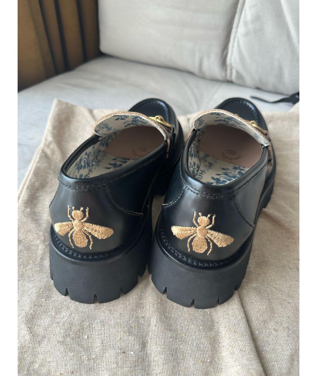 GUCCI Черные лоферы из лакированной кожи, фото 3