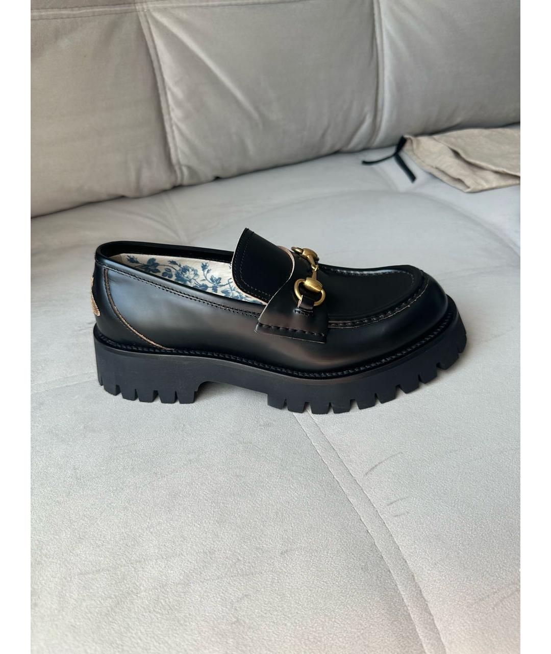 GUCCI Черные лоферы из лакированной кожи, фото 7