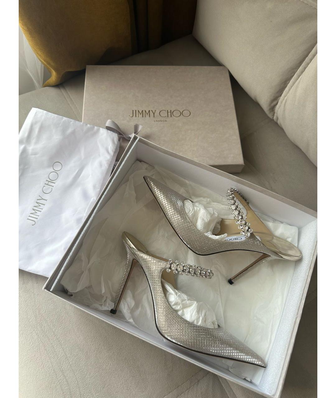 JIMMY CHOO Бежевые мюли, фото 4