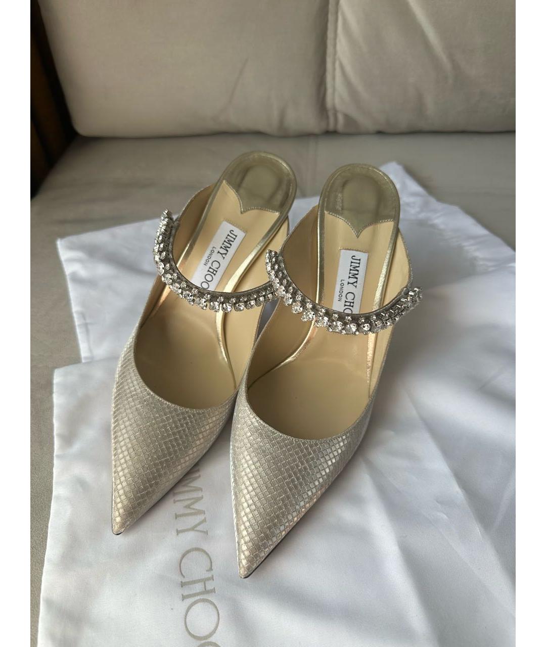 JIMMY CHOO Бежевые мюли, фото 2