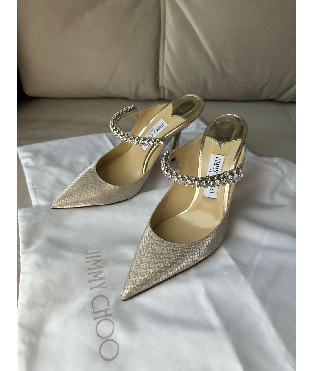 JIMMY CHOO Бежевые мюли, фото 3