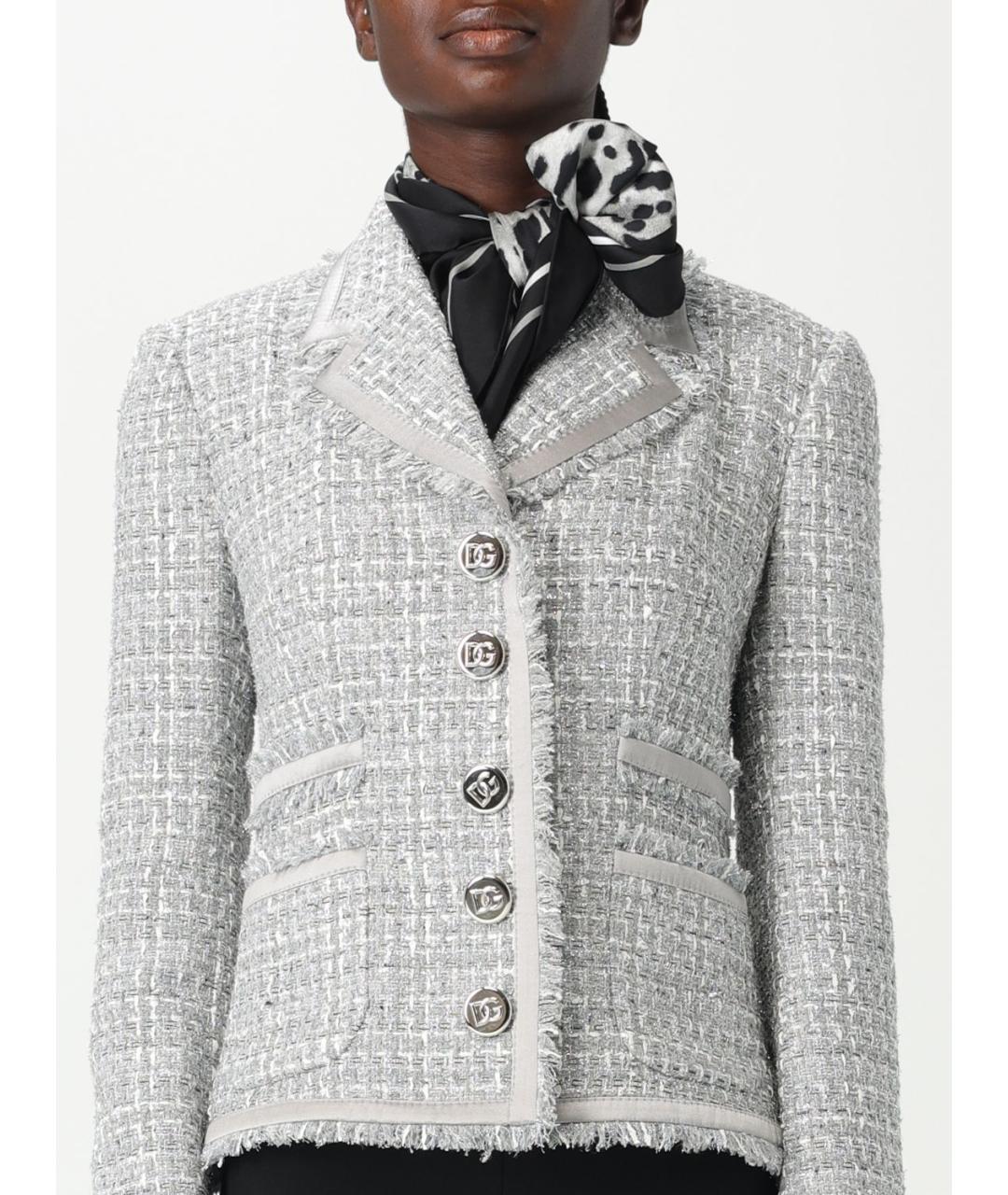 DOLCE&GABBANA Черный шелковый платок, фото 2