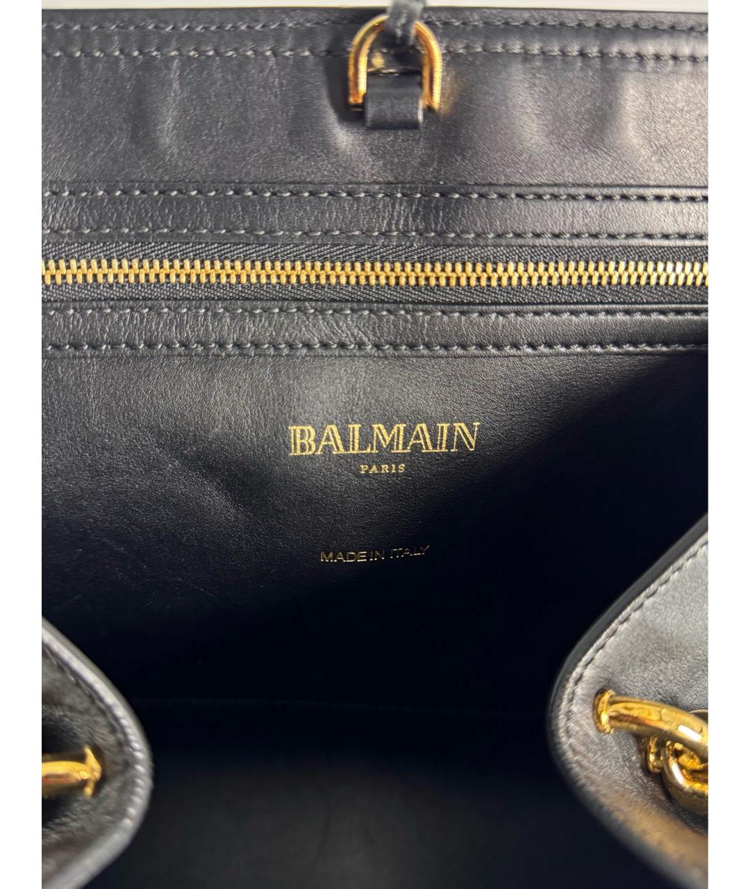 BALMAIN Черная кожаная сумка тоут, фото 6