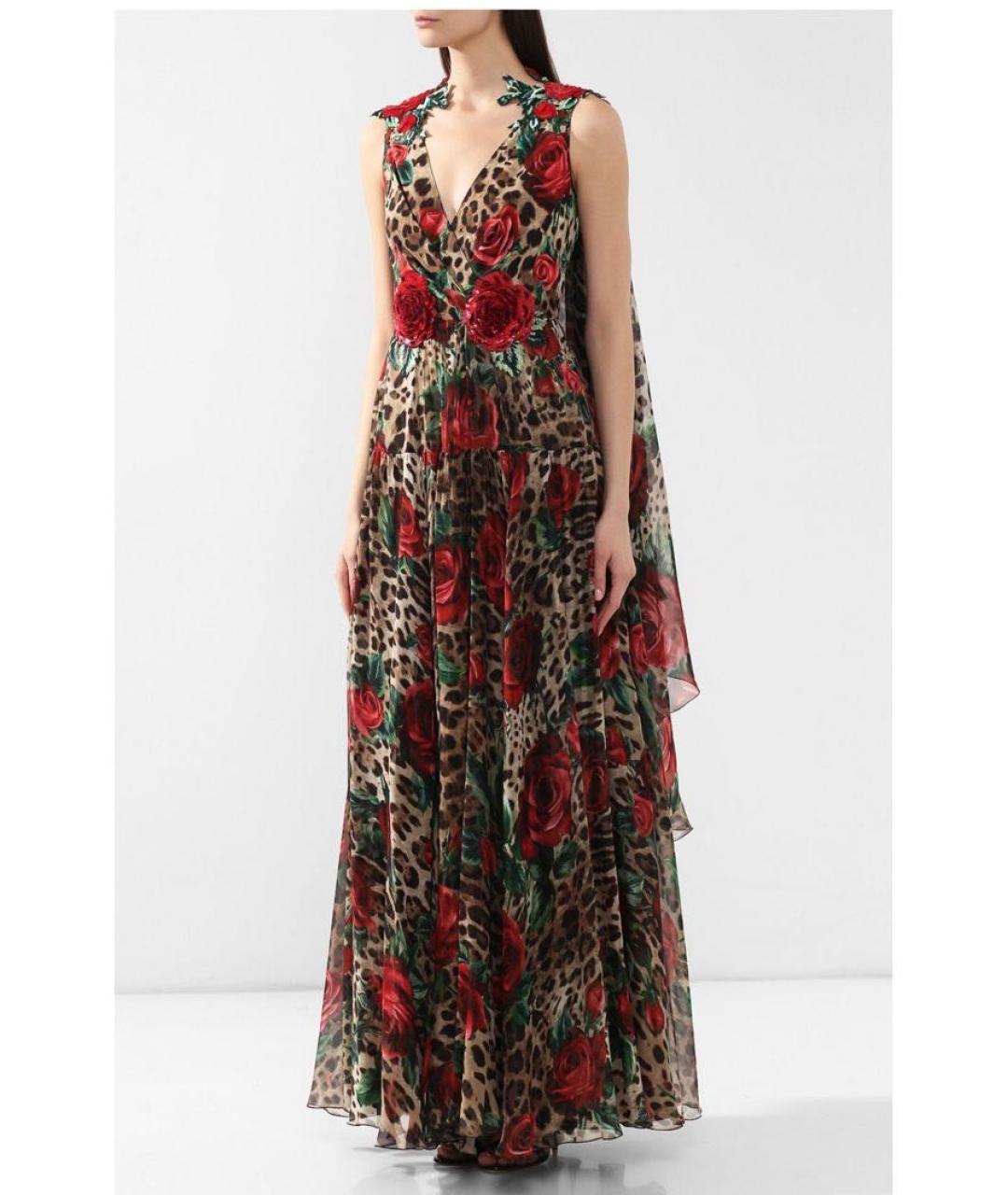 DOLCE&GABBANA Коричневое вечернее платье, фото 2
