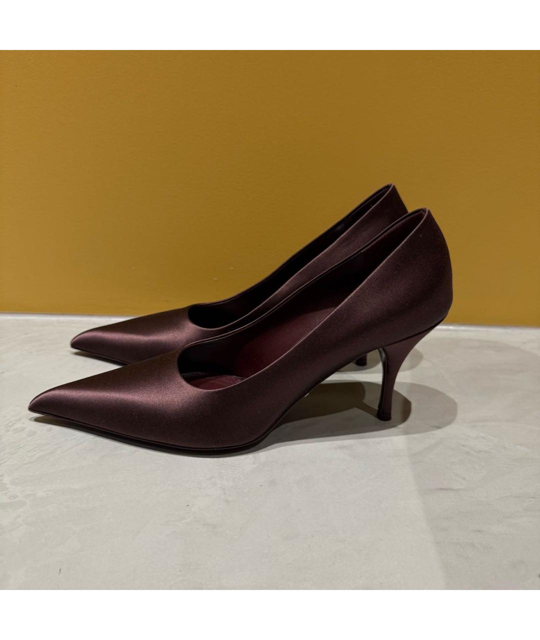 PRADA Коричневые лодочки на низком каблуке, фото 8