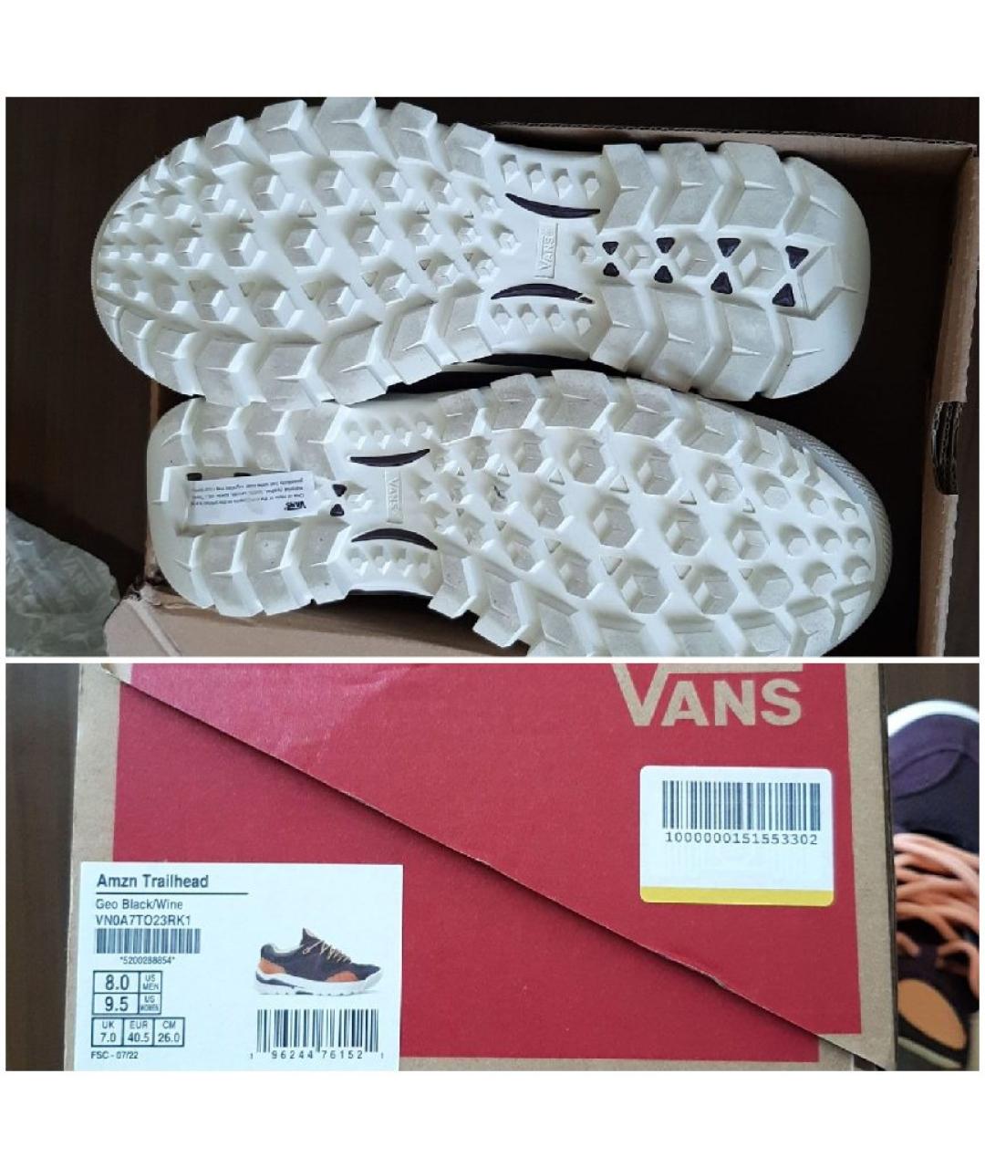 VANS Коричневые кожаные низкие кроссовки / кеды, фото 6