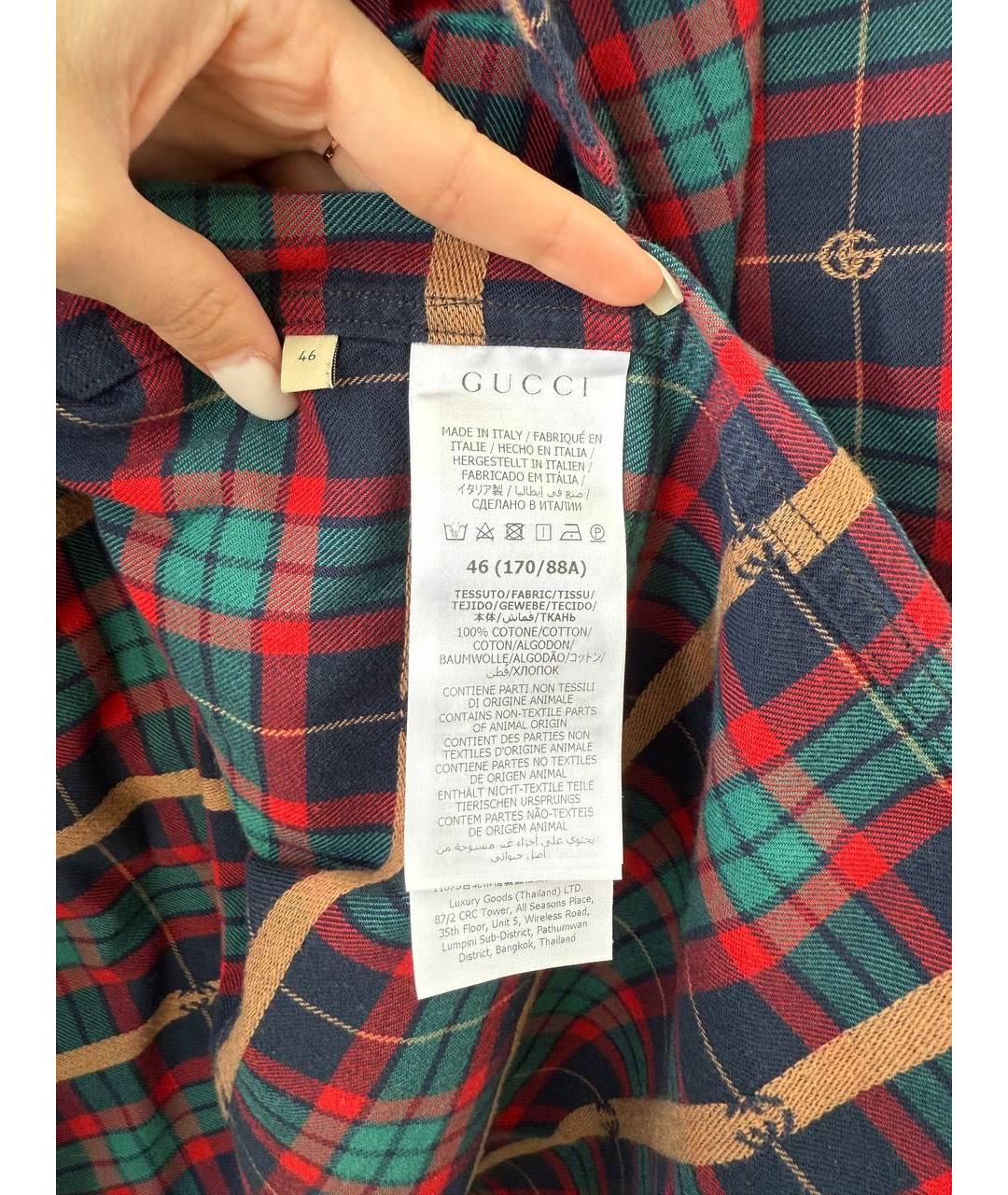 GUCCI Мульти хлопковая кэжуал рубашка, фото 5