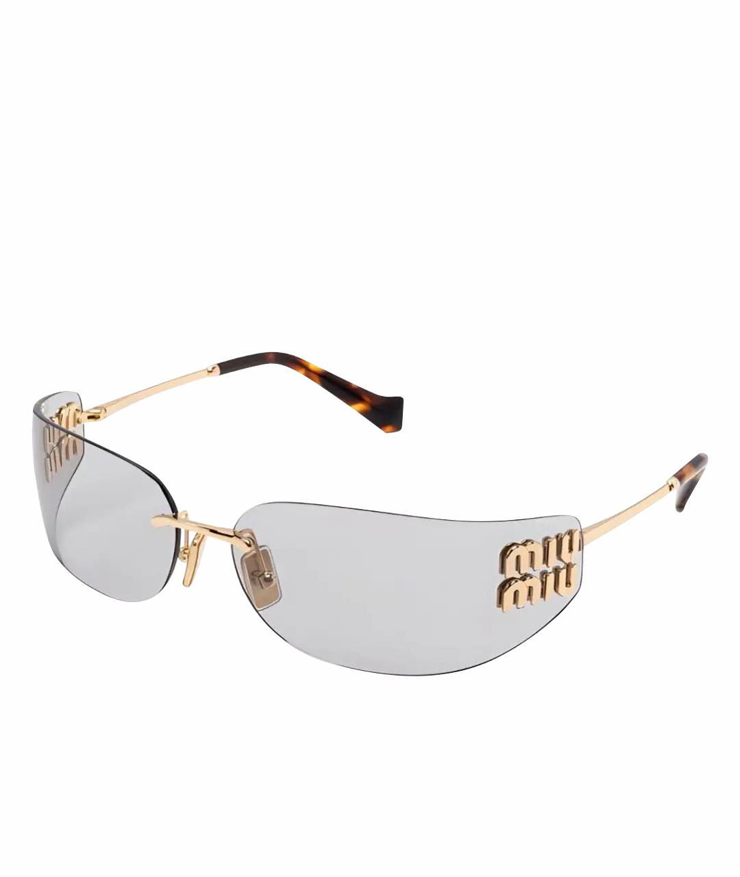 MIU MIU Голубые металлические солнцезащитные очки, фото 1