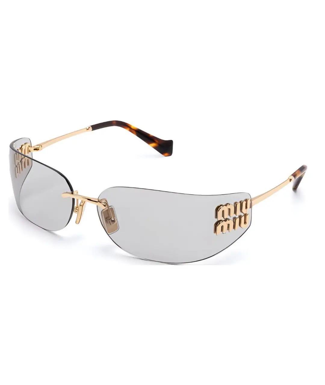MIU MIU Голубые металлические солнцезащитные очки, фото 9