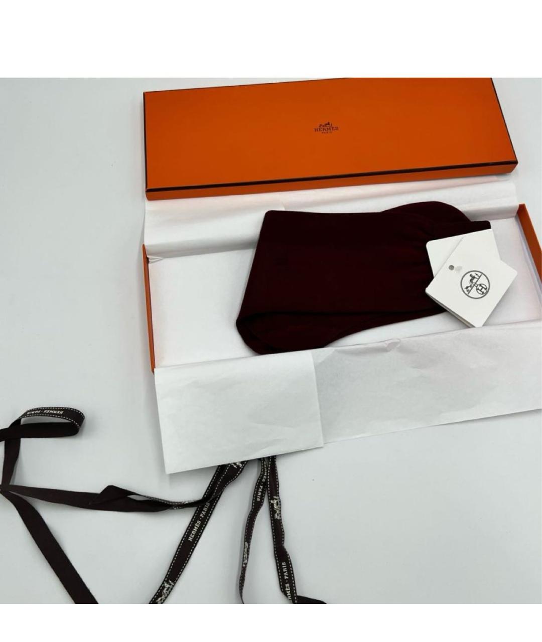 HERMES Бордовые носки, чулки и колготы, фото 5