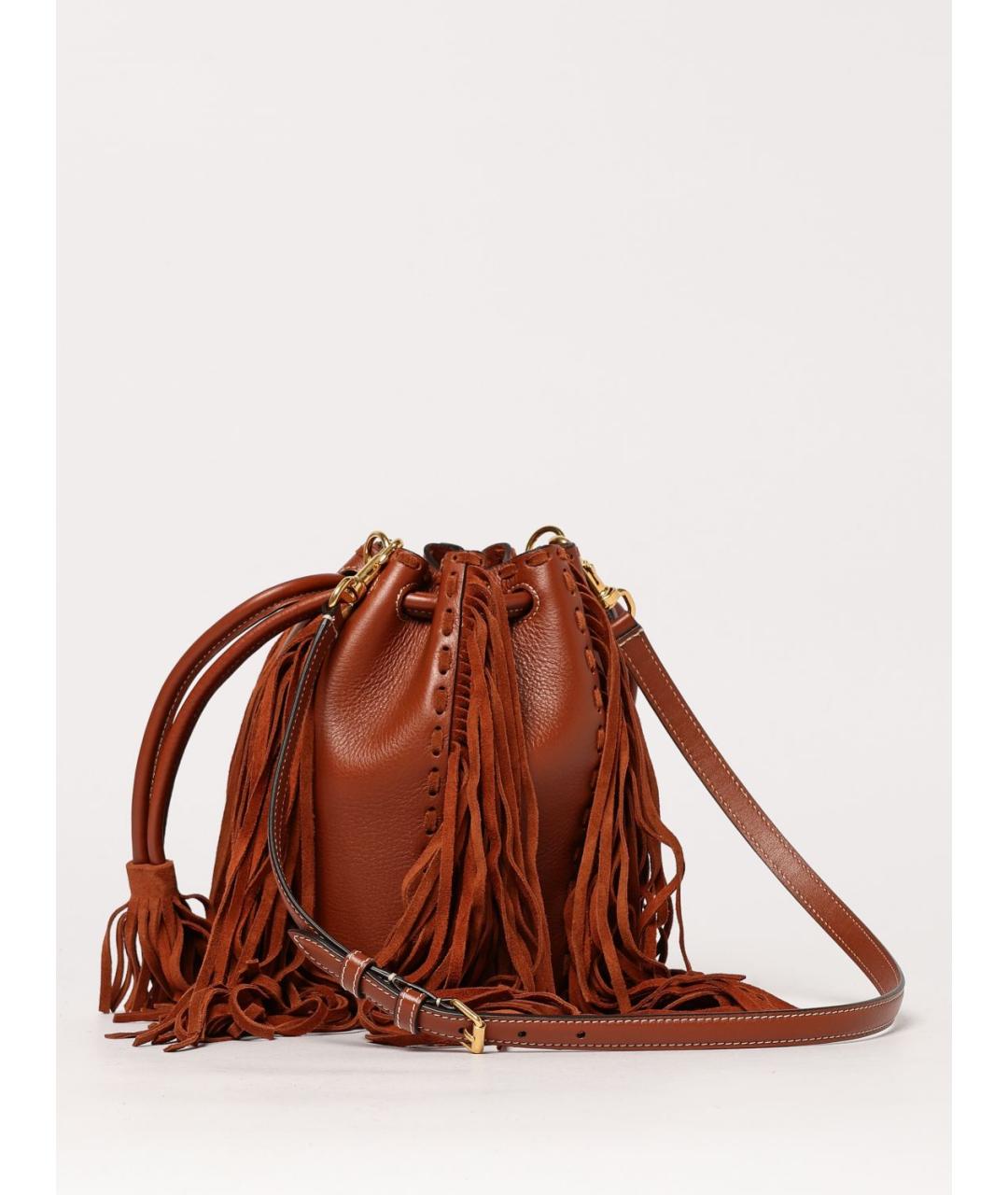 VALENTINO Коричневая кожаная сумка тоут, фото 3