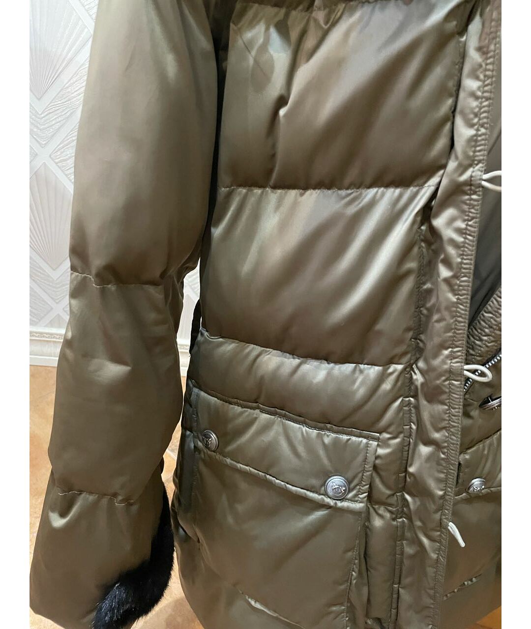 PINKO Хаки полиэстеровая куртка, фото 7