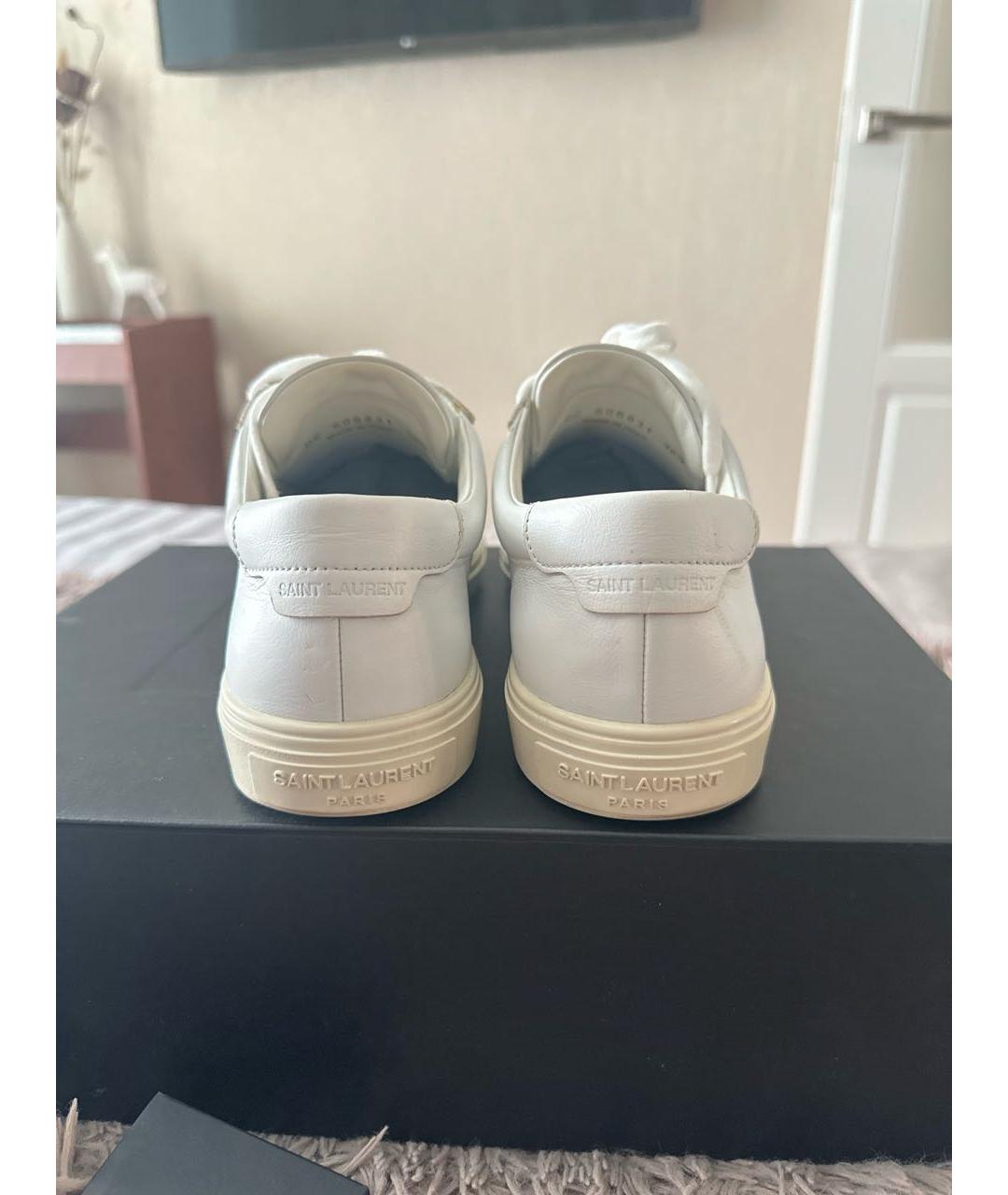 SAINT LAURENT Белые кожаные кеды, фото 4