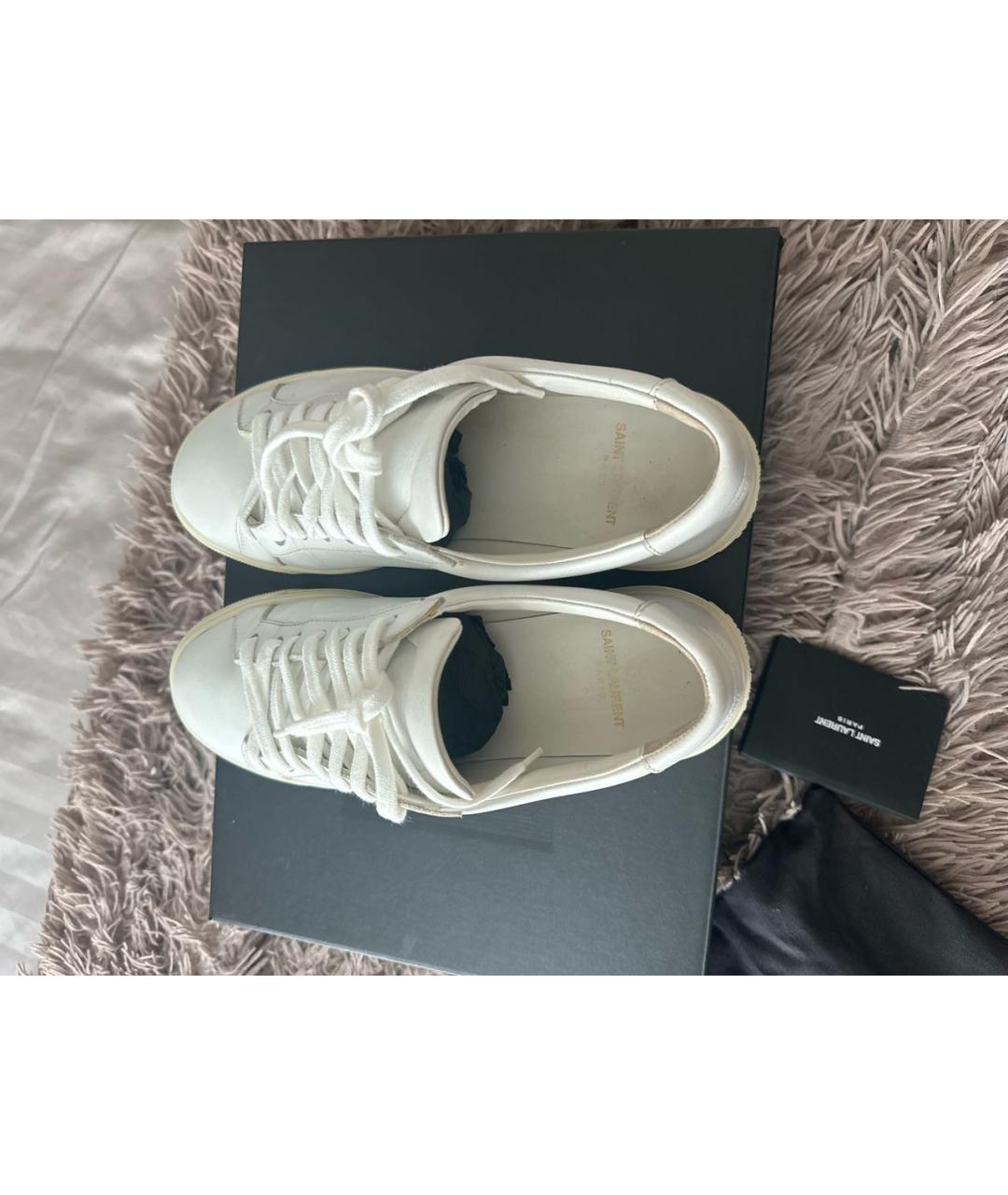 SAINT LAURENT Белые кожаные кеды, фото 3