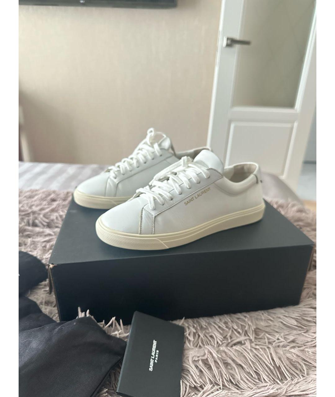 SAINT LAURENT Белые кожаные кеды, фото 5