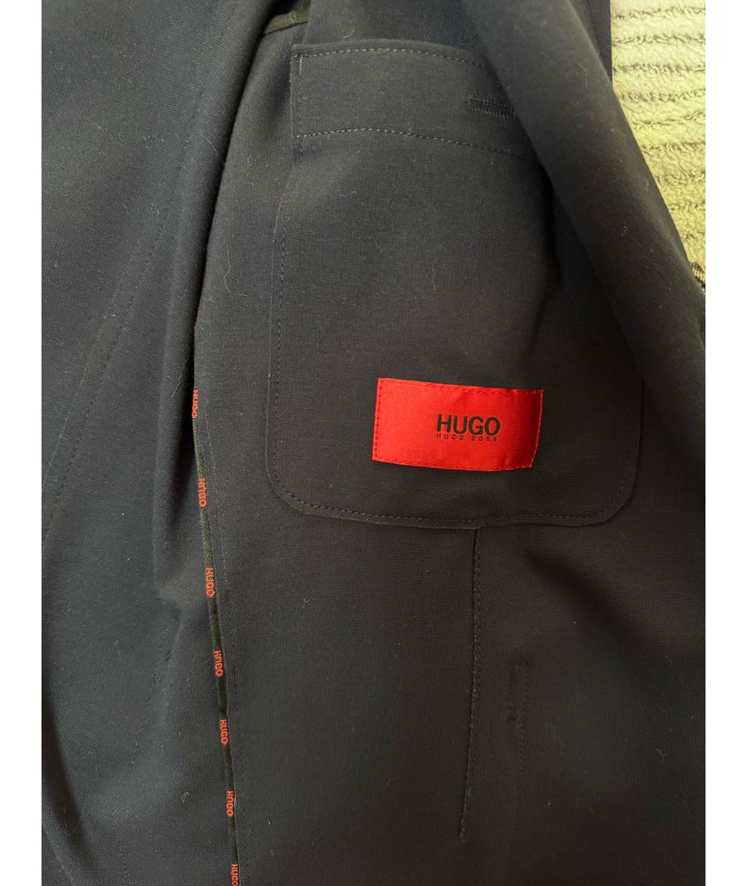 HUGO BOSS Темно-синий хлопковый пиджак, фото 3
