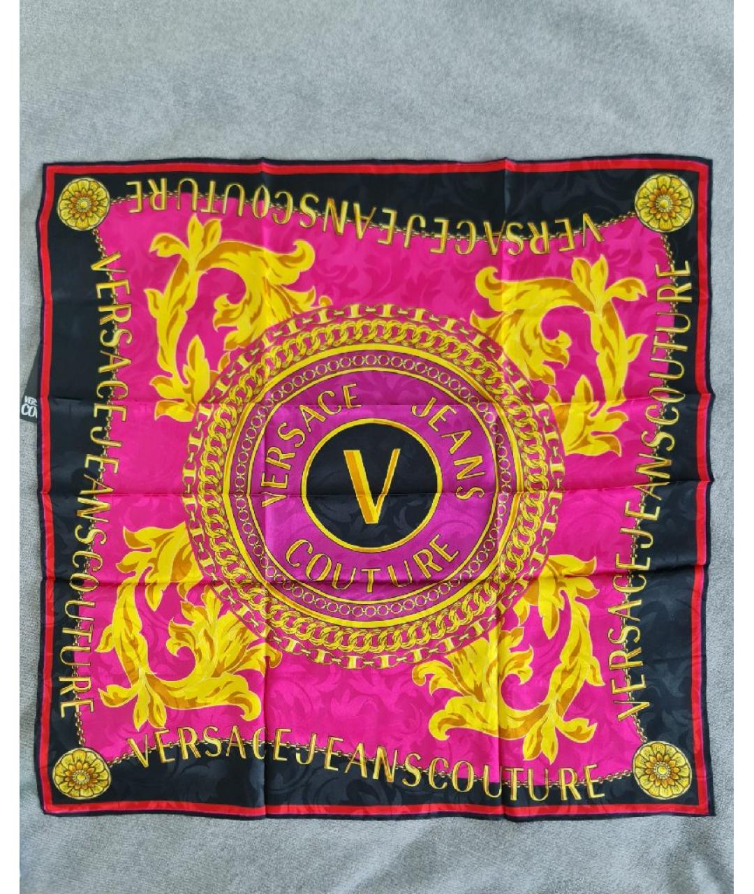 VERSACE JEANS COUTURE Мульти шелковый платок, фото 7