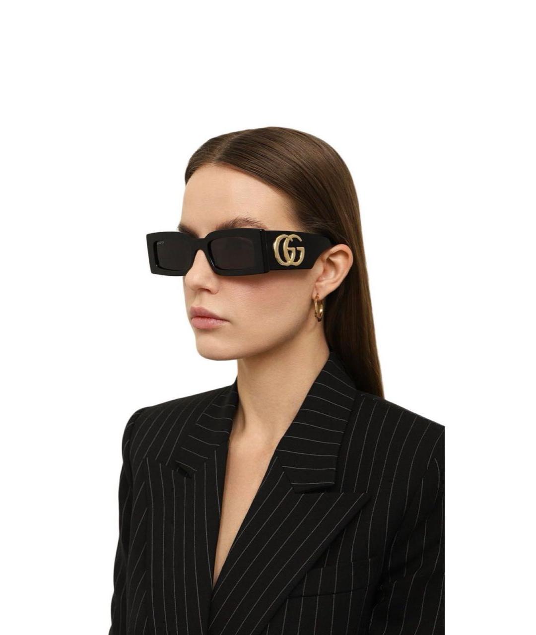 GUCCI Черные пластиковые солнцезащитные очки, фото 6