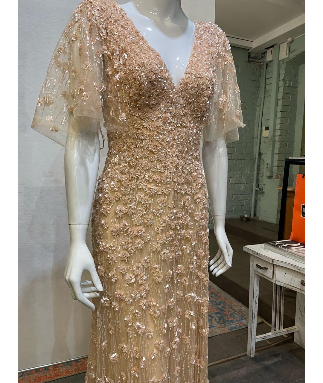 ELIE SAAB Золотое шелковое вечернее платье, фото 5