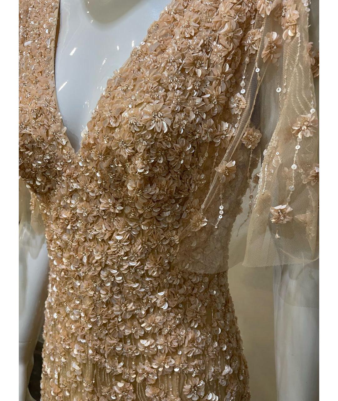 ELIE SAAB Золотое шелковое вечернее платье, фото 4
